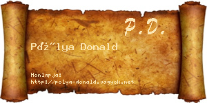 Pólya Donald névjegykártya